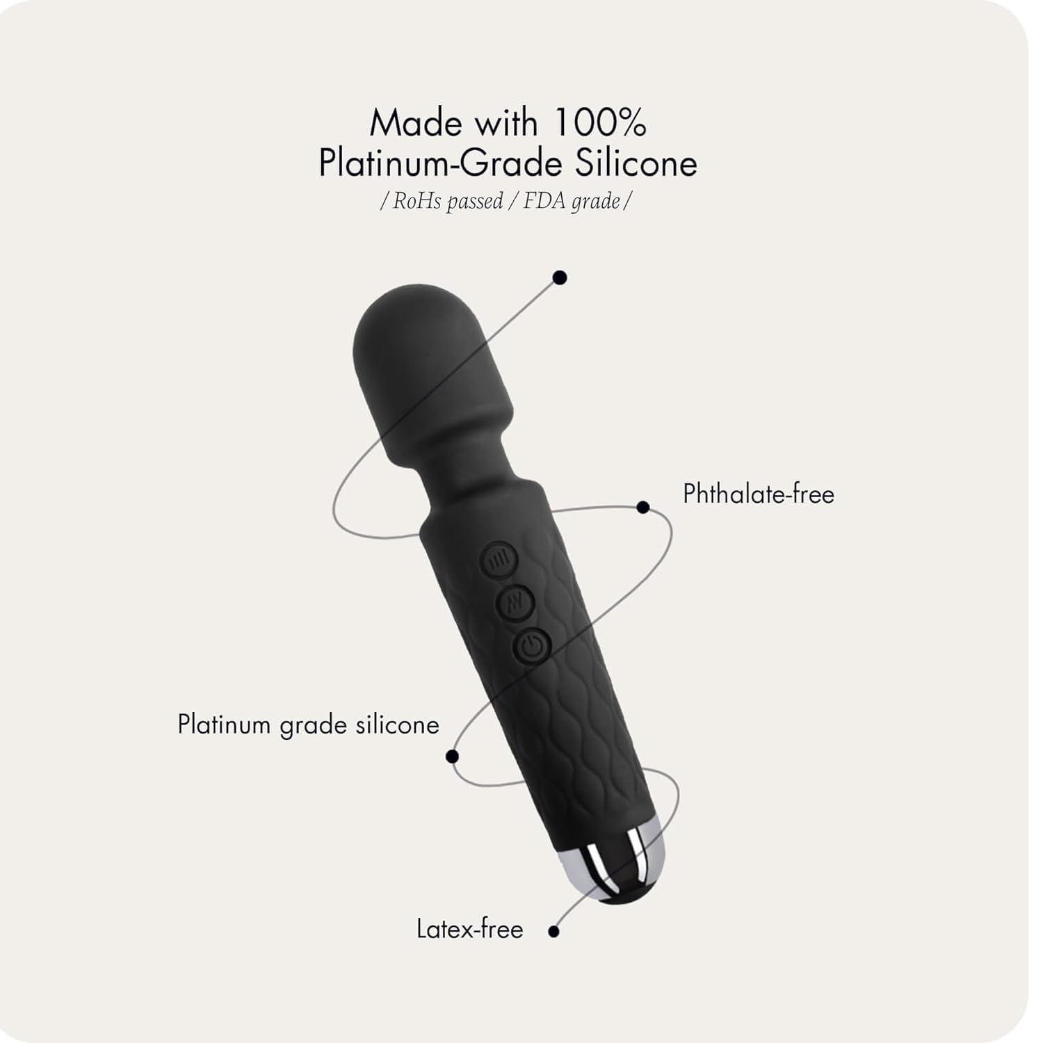 Personal Body Massager for Men & Women || Cordless Handheld Wand with 20 Vibration Modes & 8 Speed Patterns || Perfect for Pain Relief Massage (Multicolor) (Pack of 1)