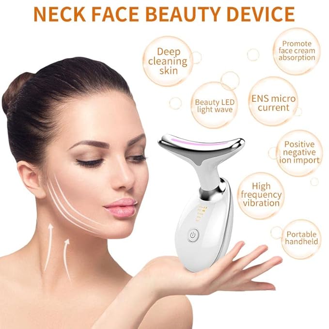 RubySnaps Advanced Neck Face Firming Wrinkle Removal Tool Skin Lift Device Double Chin Reducer Skin Rejuvenation Beauty Device for Face and Neck Lifting Skin Groomer- White