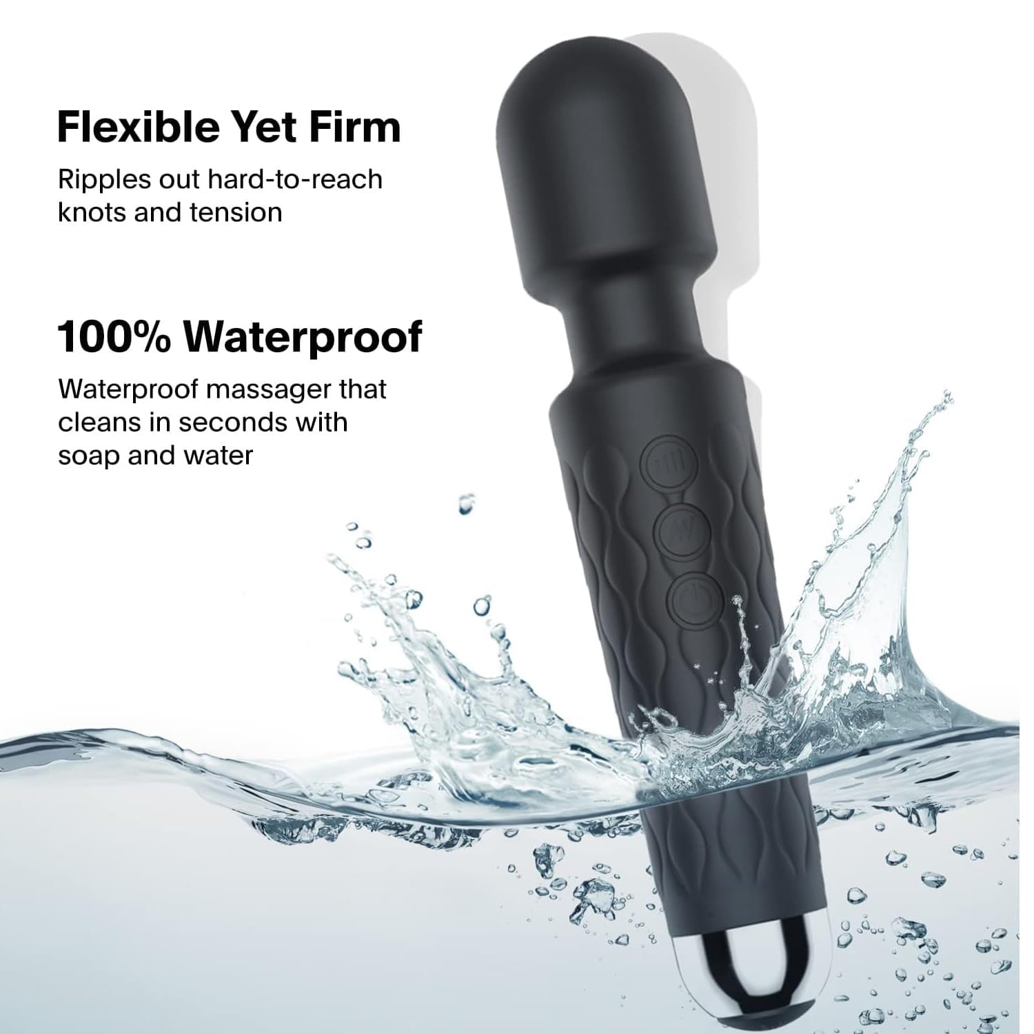 Personal Body Massager for Men & Women || Cordless Handheld Wand with 20 Vibration Modes & 8 Speed Patterns || Perfect for Pain Relief Massage (Multicolor) (Pack of 1)